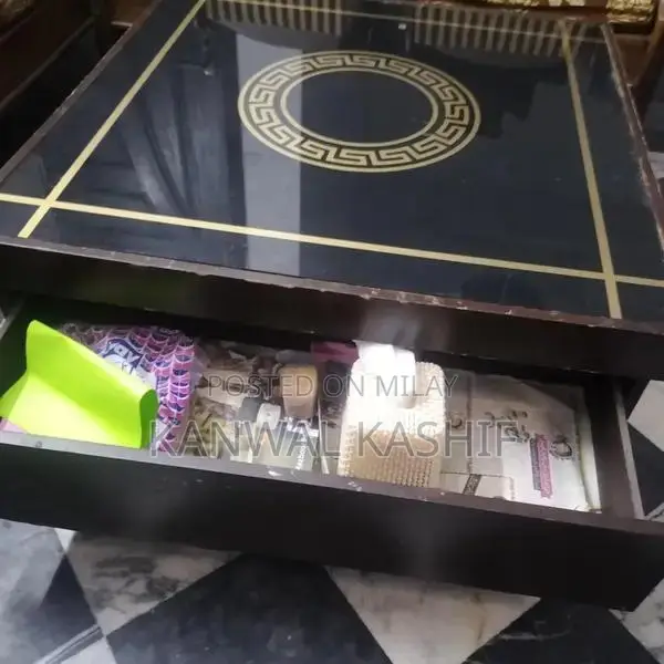 3x3 Square Center Table with Drawer - Minimalist Design