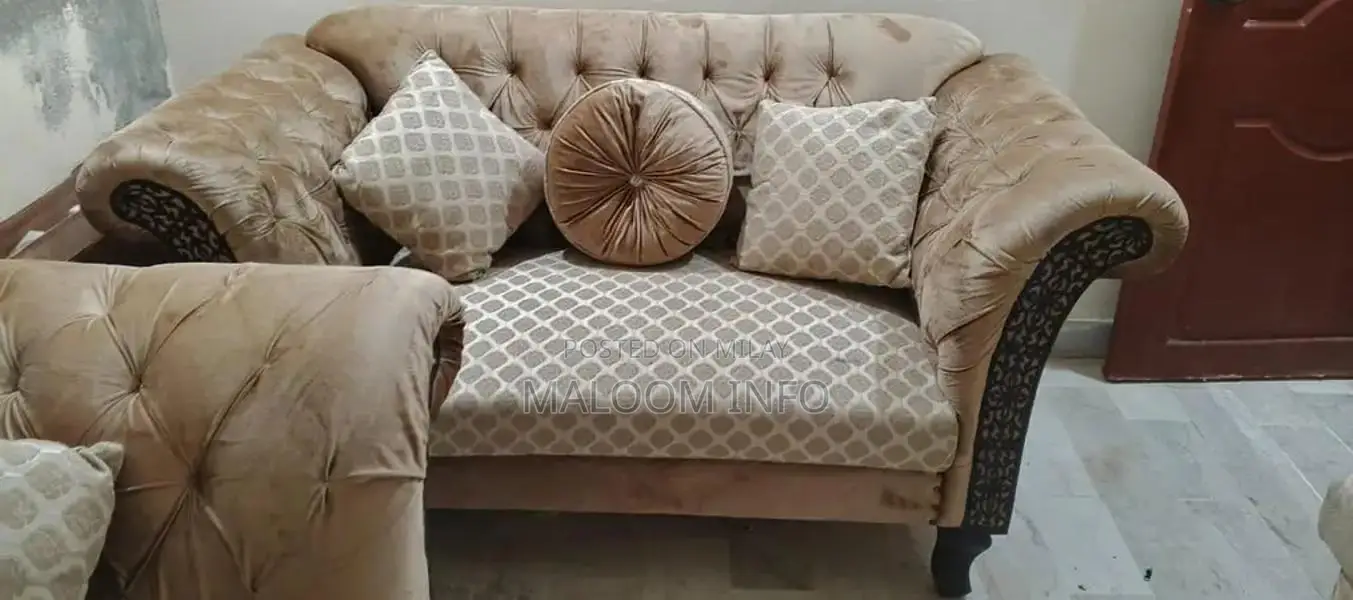 Golden 7-Seater Sofa - Lightly Used Living Room Furniture