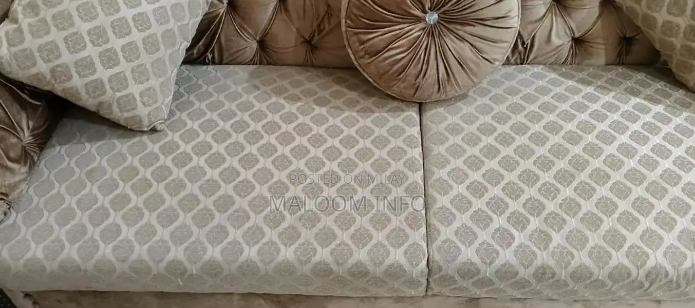 Golden 7-Seater Sofa - Lightly Used Living Room Furniture