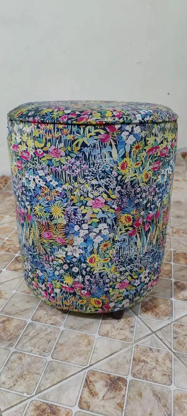 Velvet Ottoman Set - 4 Comfortable Plush Footstools