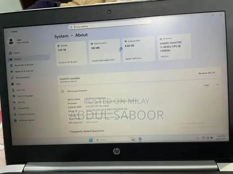 HP ProBook 450 G5 Business Laptop with Intel Core i7