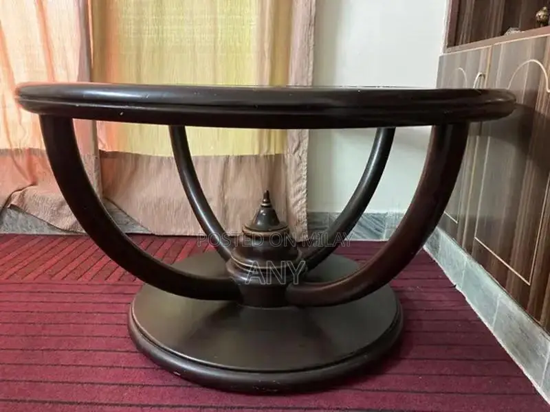 Solid Wood Dining Table - Seats 4-6 People with Glass Top