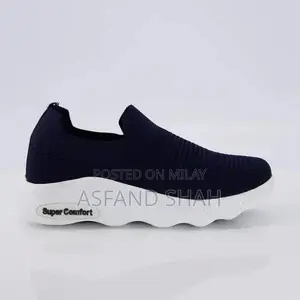 Photo - men,s casual jersey knit sneakers (blue) -614
