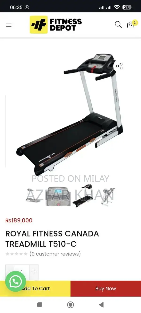 Royal Fitness Treadmill T-510-C Brand New Purchase