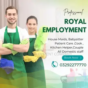 House Maid Babysitter Nanny Pakistani Cook Couple Chef Domestic Staff