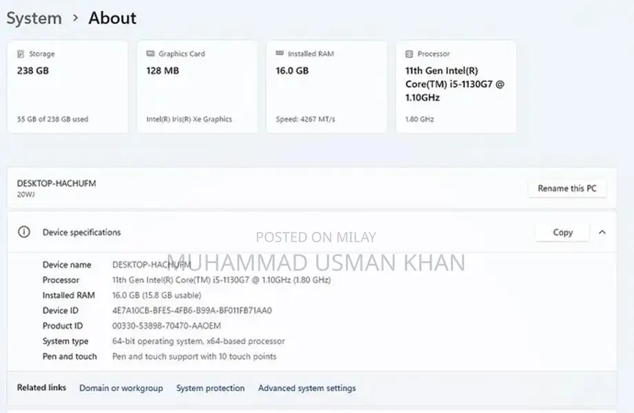 Lenovo ThinkBook 13x ITG 11th geniration 16gb Ram DDR4, 256gb SSD M2