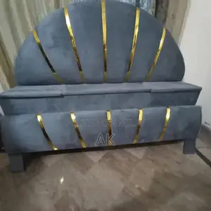 Photo - Golden Strip Double Bed Frame with Modern Design