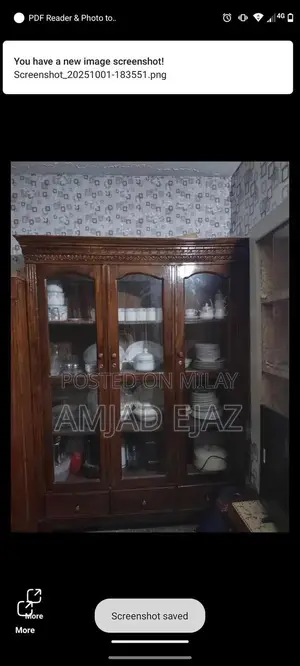 Photo - Wooden Showcase and Cupboard Set for Home or Office