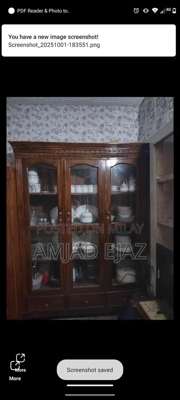 Wooden Showcase and Cupboard Set for Home or Office