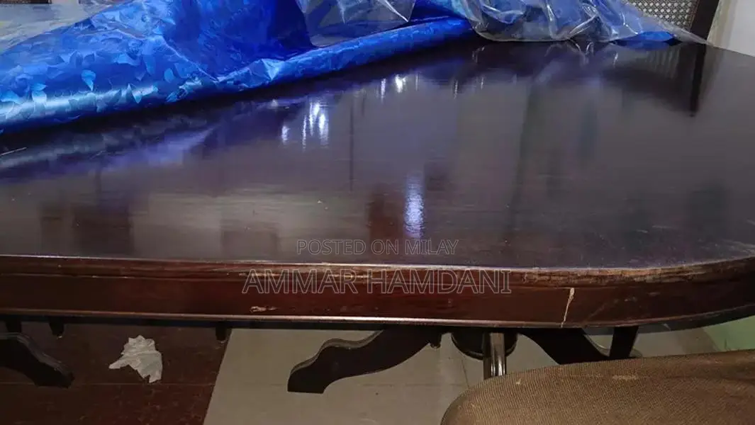 Large Wooden Dining Table Set with 8 Chairs