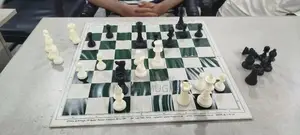 Photo - Professional Chess Pieces and Sets with Vinyl Sheet Cover