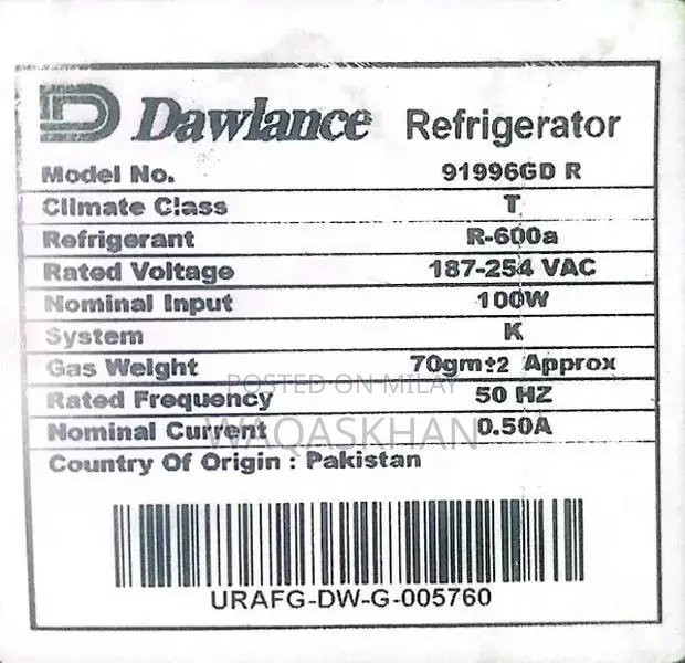 Dawlance Refrigerator - Modern Cooling Solution for Home