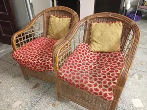 Photo - Classic Cane Sofa with Matching Table and Cushions