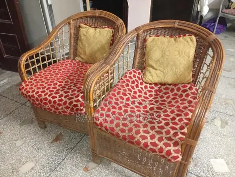 Classic Cane Sofa with Matching Table and Cushions