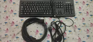 Photo - USB Keyboard with Power Cables - Multi-Port Connectivity