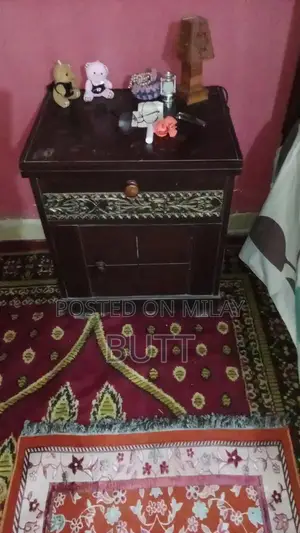 Wooden Double Bedroom Set with Mattress, Tables, Mirror, and Cabinet