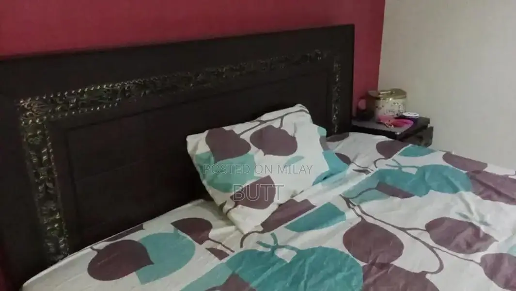 Wooden Double Bedroom Set with Mattress, Tables, Mirror, and Cabinet