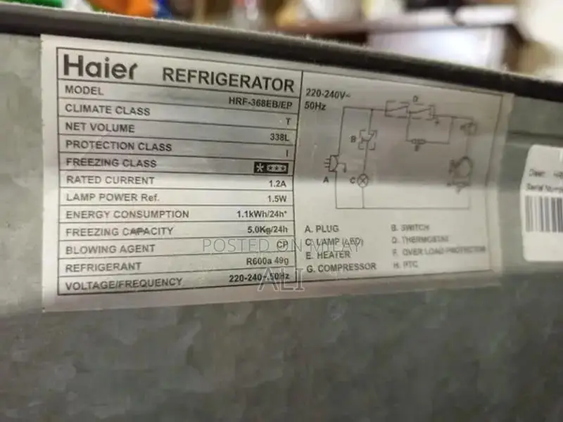 Haier Refrigerator model Hrf 368EB new condition contact