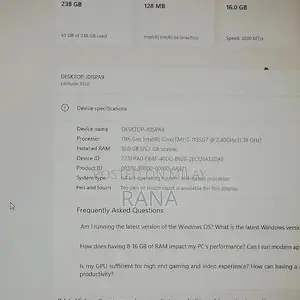 Dell Laptop i5 11th Gen Ultra HD 15-inch Notebook