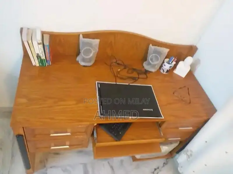 Solid Sheesham Wood Office Desk with 6 Storage Drawers