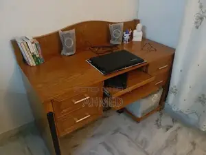 Solid Sheesham Wood Office Desk with 6 Storage Drawers