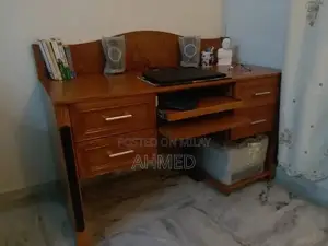 Solid Sheesham Wood Office Desk with 6 Storage Drawers