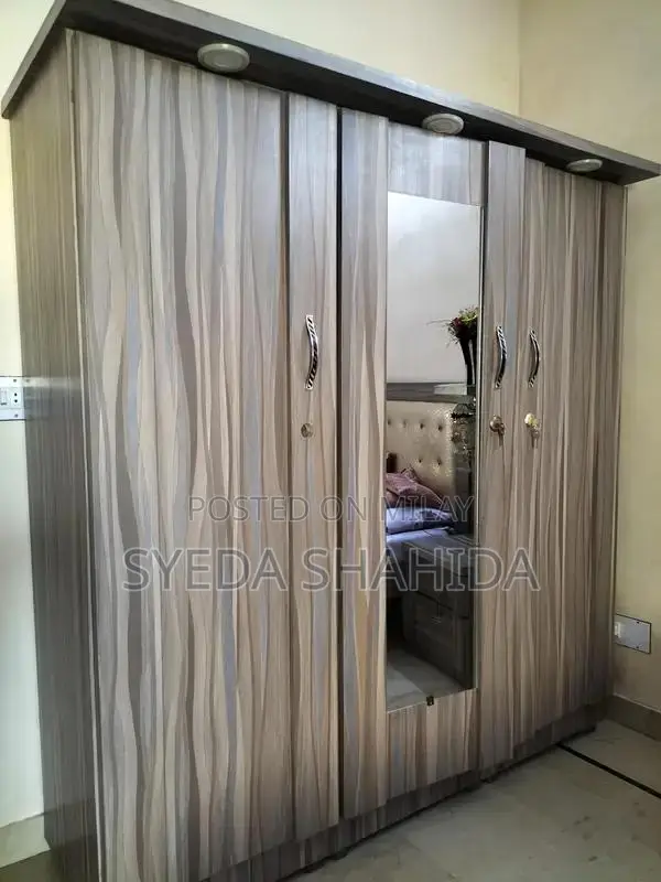 Modern Double Bed Set with Almirah Wardrobe Storage Solution