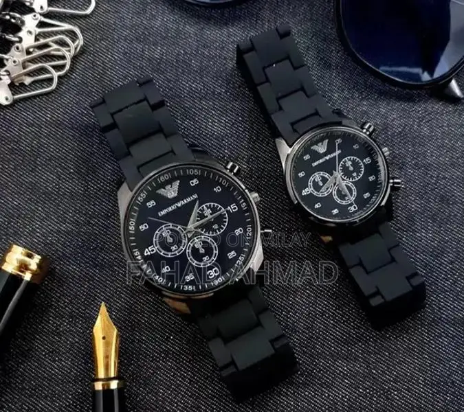 Unisex Stainless Steel Chronograph Couple Watches - Multicolor Design