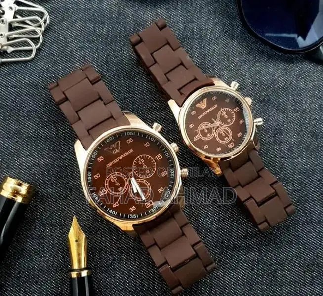 Unisex Stainless Steel Chronograph Couple Watches - Multicolor Design