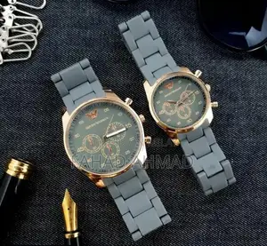 Unisex Stainless Steel Chronograph Couple Watches - Multicolor Design
