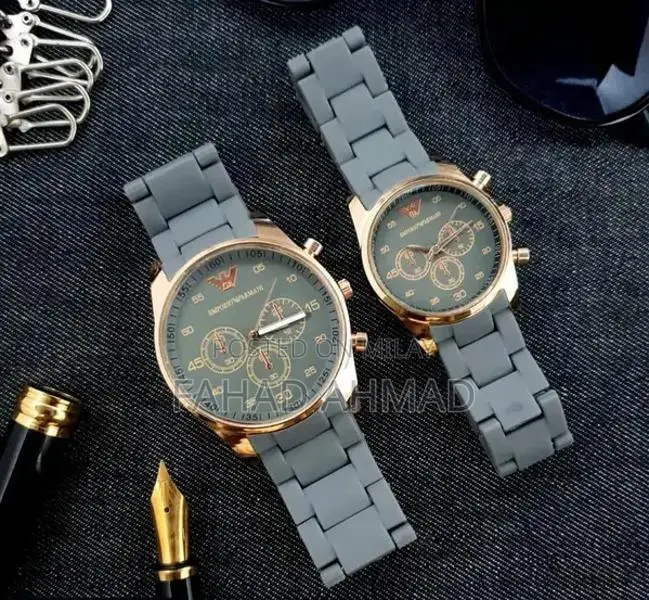 Unisex Stainless Steel Chronograph Couple Watches - Multicolor Design