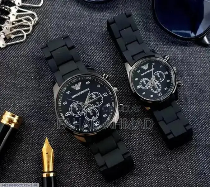 Unisex Stainless Steel Chronograph Couple Watches - Multicolor Design