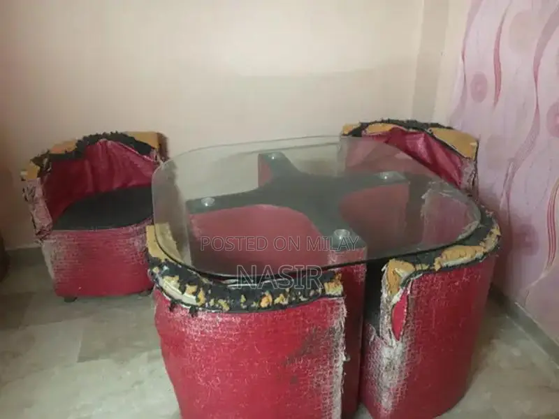 Solid Wood Dining Table with Four Matching Chairs