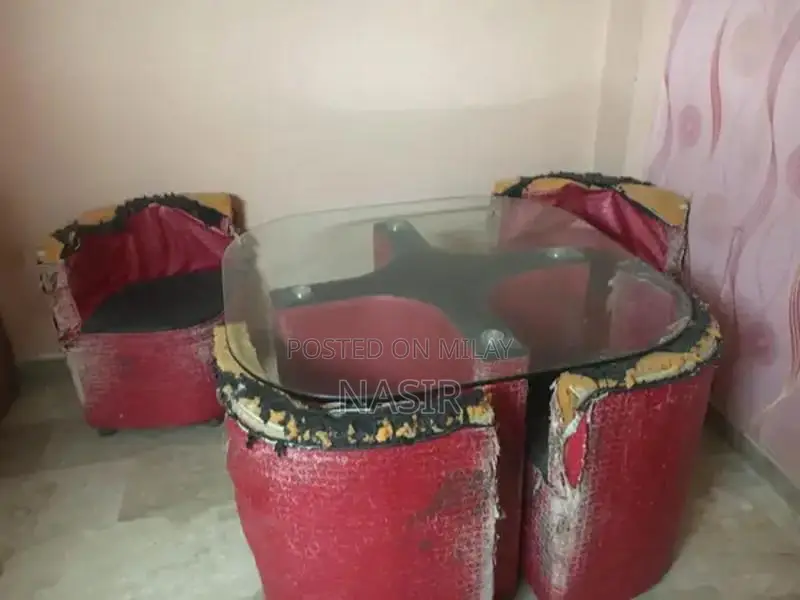 Solid Wood Dining Table with Four Matching Chairs