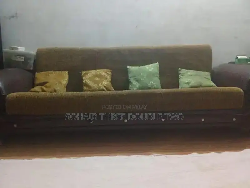 Household Furniture Set: Sofa Bed and Children's Wooden Cabinet