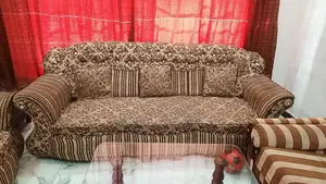 Comfortable 5-Seater Sofa Set with Convertible Bed and Center Table