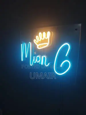 Custom Neon Light Acrylic 3D Sign with Crown Design
