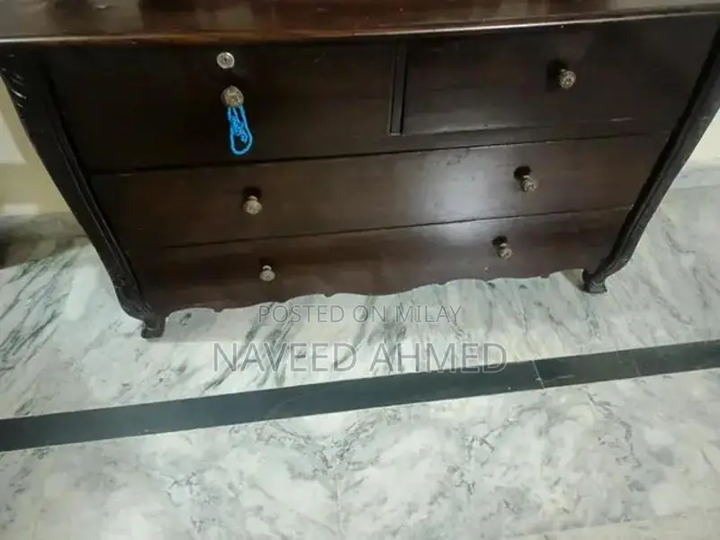 Modern Double Bed with Side Table and Dressing Set