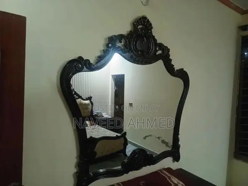 Modern Double Bed with Side Table and Dressing Set