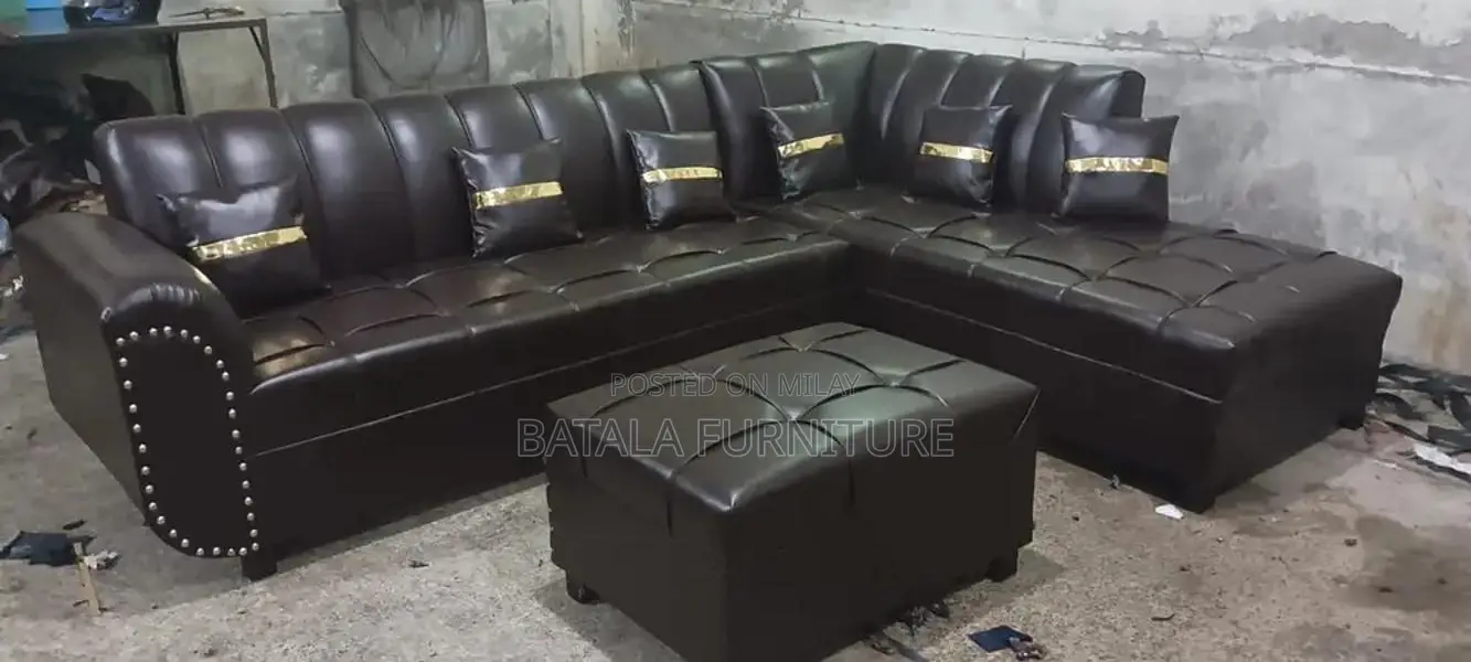 7 Seater Leather Sofa Set - Premium Rexine Upholstery