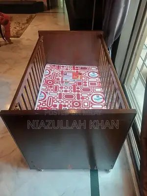 Teak Wood Baby Cot - Sturdy Traditional Infant Sleeping Solution