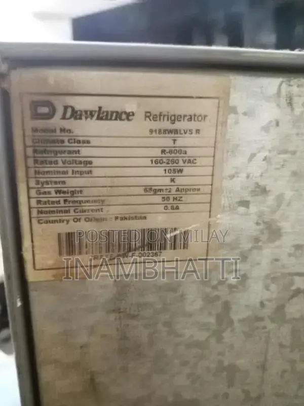 Dawlance 9188 WB LVS Refrigerator - Original Condition