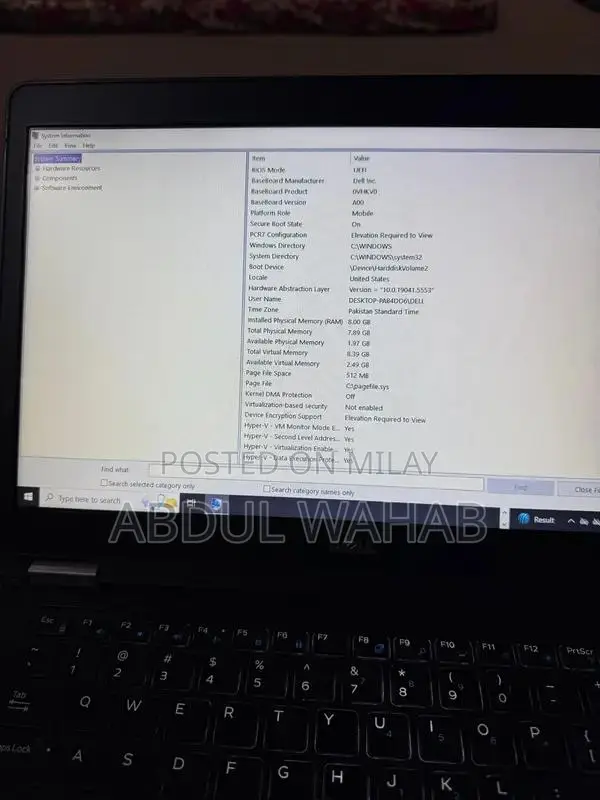 Dell Laptop with 8GB Memory, Excellent Condition