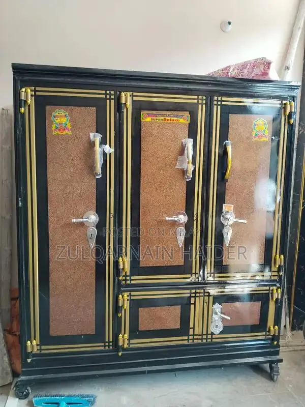 Heavy Duty Iron Safe with 3 Doors and Wheels