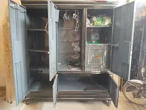 Heavy Duty Iron Safe with 3 Doors and Wheels