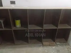 L-Shaped Counter with Storage Rack Set