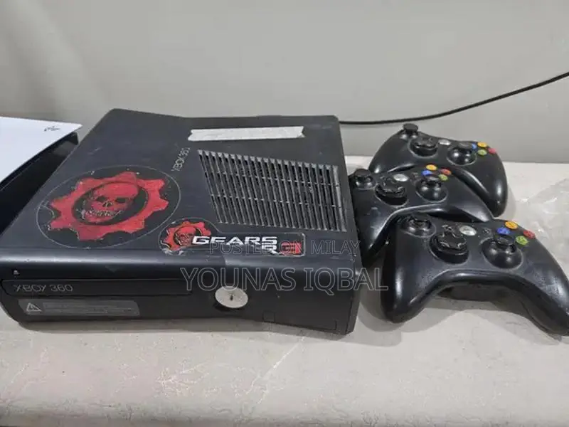 Xbox 360 Slim Gaming Console with Wireless Controllers and Games