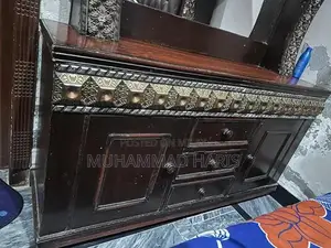 Vintage Wooden Dressing Table with Mirror and Storage Drawers