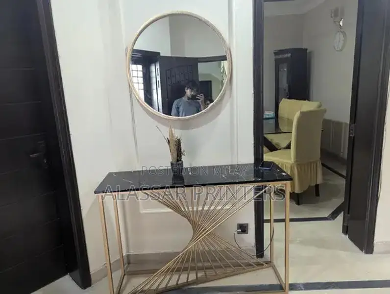 Decorative Home Accent Set: Table Mirror with Stand