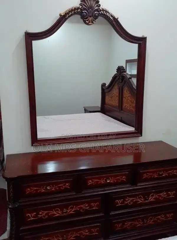 King Size Bedroom Set with Bed, Side Tables, and Dressing Table
